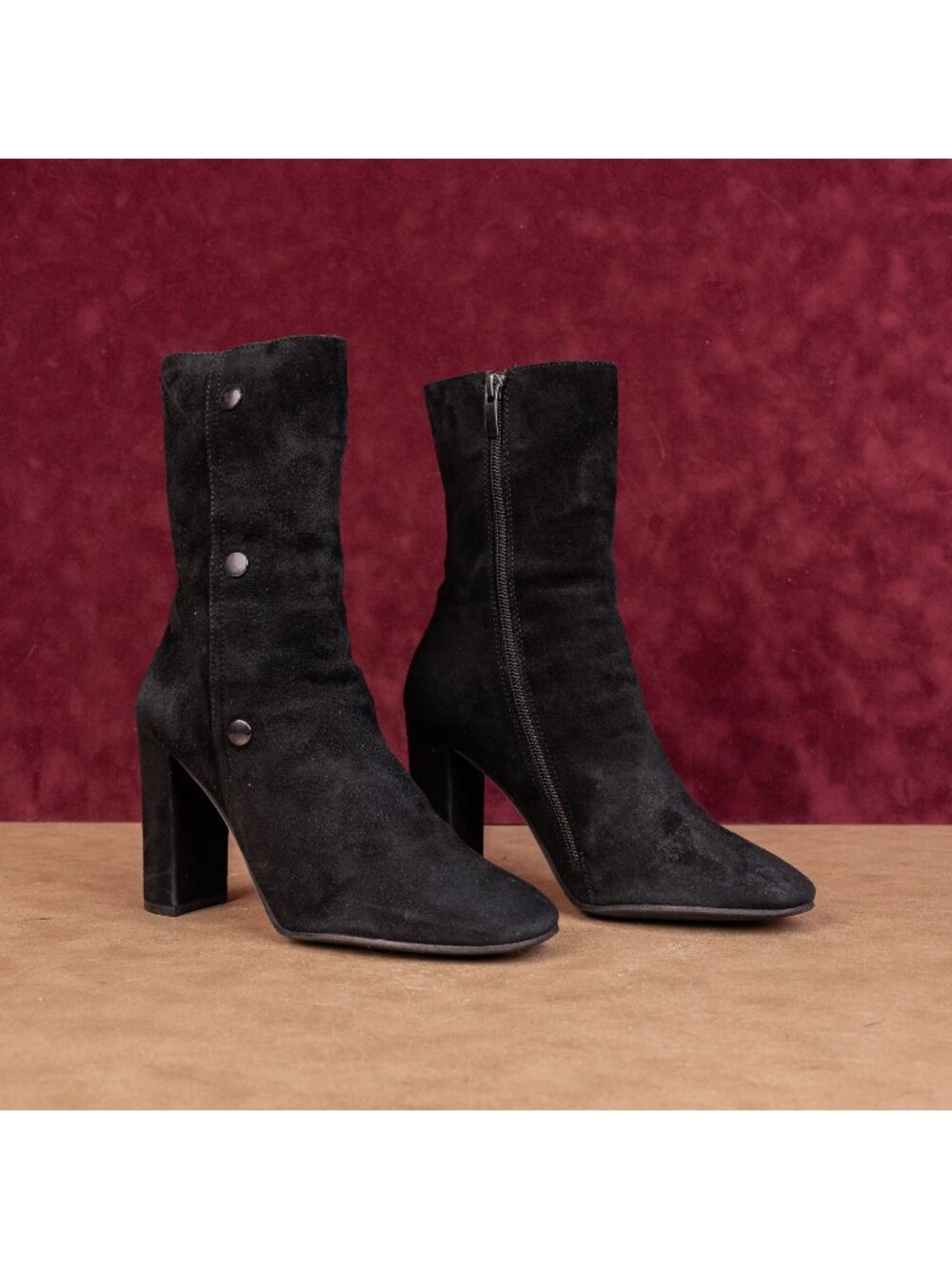 CentoDieci Women Black Suede Retro 90s Vintage Ankle boots sz 7.5US EUR 38